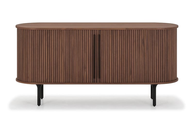 Noira Smalt Sideboard Ribbet Valnøtt 150x45 cm - Massiv Valnøtt / Brun - Oppbevaring - Oppbevaringsmøbler - Sideboard & skjenker