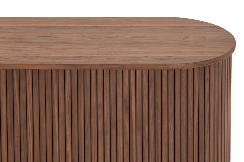 Noira Smalt Sideboard Ribbet Valnøtt 150x45 cm - Massiv Valnøtt / Brun - Oppbevaring - Oppbevaringsmøbler - Sideboard & skjenker