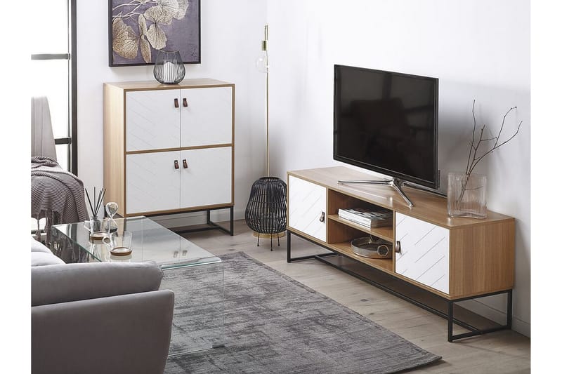 Nueva skjenk 76x39 cm - Lysebrun / Hvit - Oppbevaring - Oppbevaringsmøbler - Sideboard & skjenker