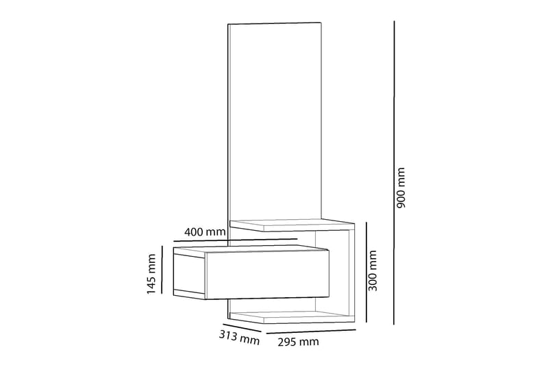 Rheuark Sideboard 49 cm - Eik|Antrasitt - Oppbevaring - Oppbevaringsmøbler - Sideboard & skjenker