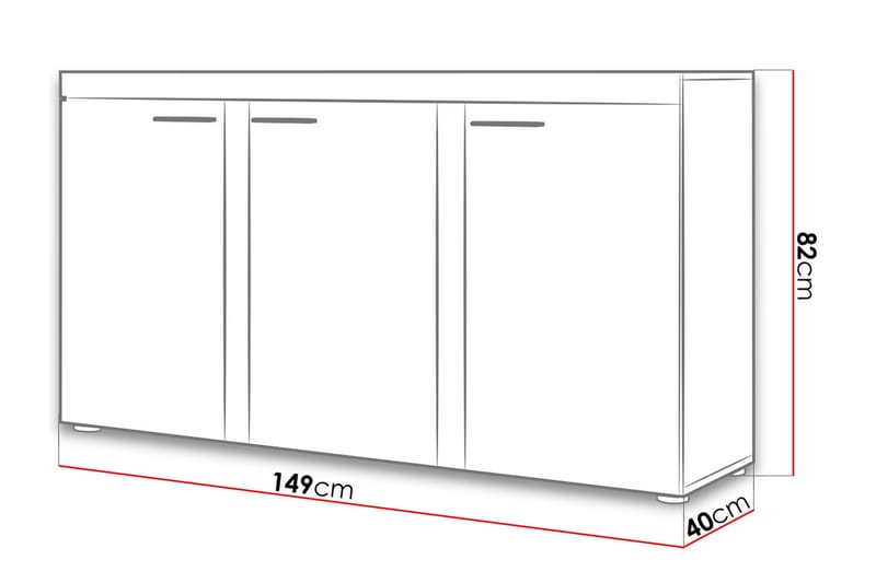 Rumba Skjenk 148,8x40,3x82 cm - Oppbevaring - Oppbevaringsmøbler - Sideboard & skjenker