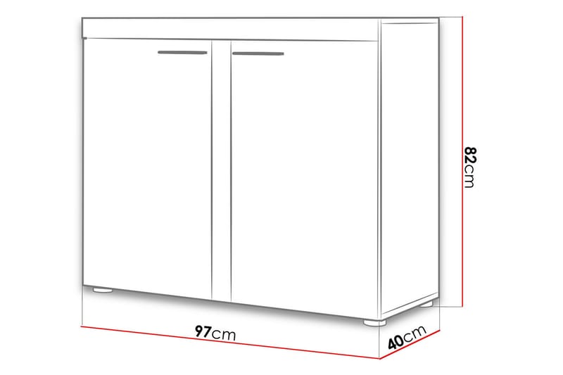 Rumba Skjenk 97,2x40,3x82 cm - Oppbevaring - Oppbevaringsmøbler - Sideboard & skjenker