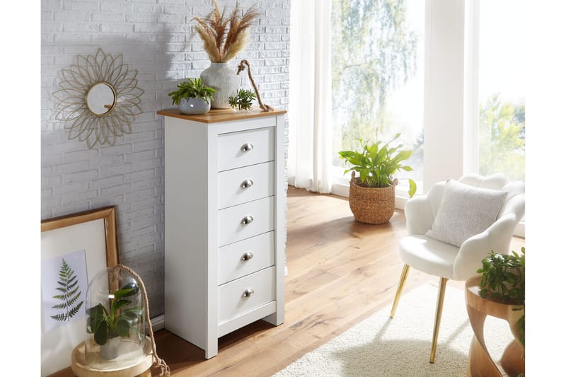 Seddik Sideboard 39 cm Rektangulær - Hvit/Natur - Oppbevaring - Oppbevaringsmøbler - Sideboard & skjenker