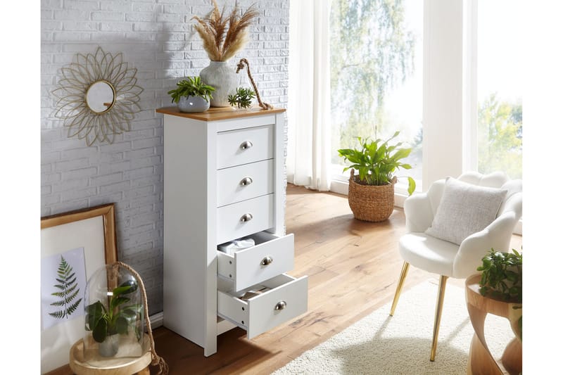 Seddik Sideboard 39 cm Rektangulær - Hvit/Natur - Oppbevaring - Oppbevaringsmøbler - Sideboard & skjenker