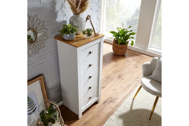 Seddik Sideboard 39 cm Rektangulær - Hvit/Natur - Oppbevaring - Oppbevaringsmøbler - Sideboard & skjenker