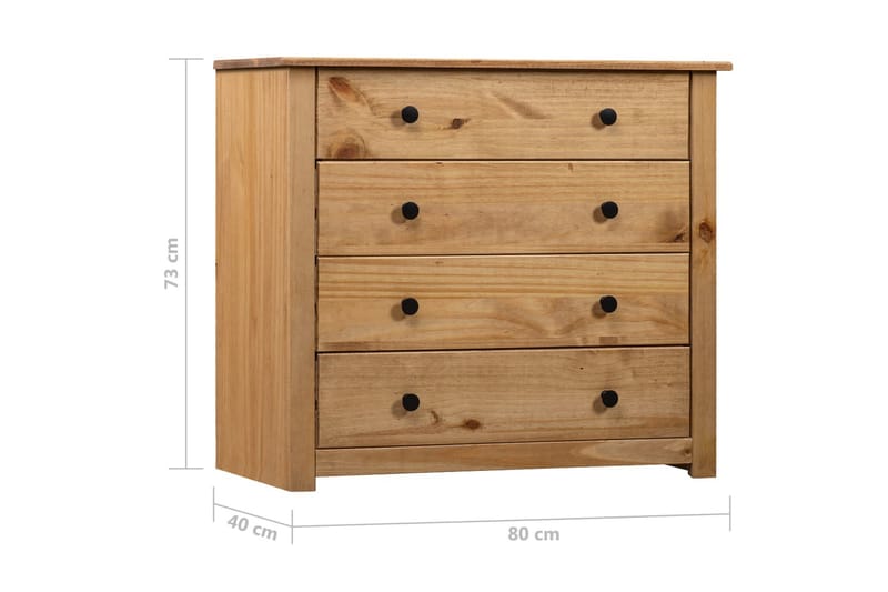 Sideskap 80x40x73 cm furu Panama Range - Brun - Oppbevaring - Oppbevaringsmøbler - Sideboard & skjenker