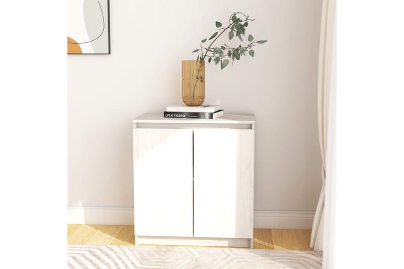 Sideskap hvit 60x36x65 cm heltre furu - Hvit - Oppbevaring - Oppbevaringsmøbler - Sideboard & skjenker