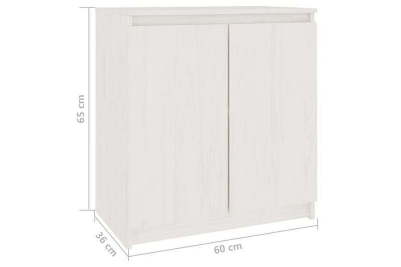 Sideskap hvit 60x36x65 cm heltre furu - Hvit - Oppbevaring - Oppbevaringsmøbler - Sideboard & skjenker