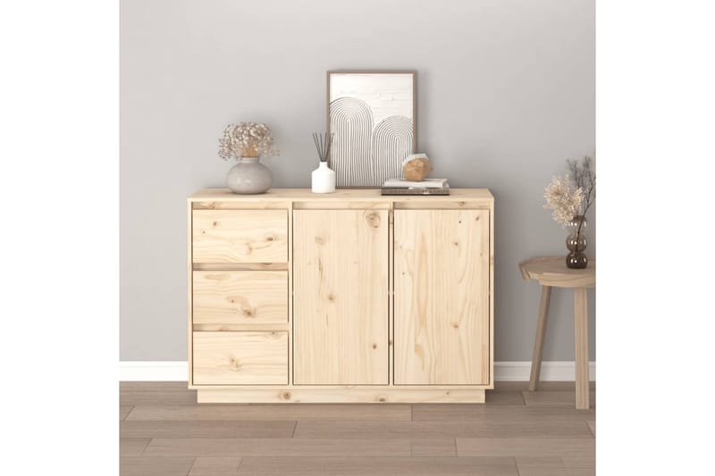 Skjenk 111x34x75 cm heltre furu - Brun - Oppbevaring - Oppbevaringsmøbler - Sideboard & skjenker