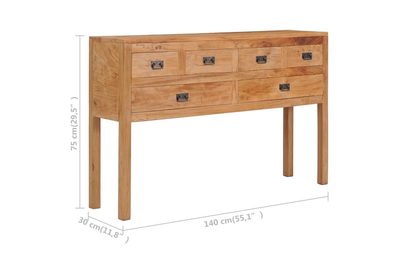 Skjenk 140x30x75 cm heltre teak - Oppbevaring - Oppbevaringsmøbler - Sideboard & skjenker