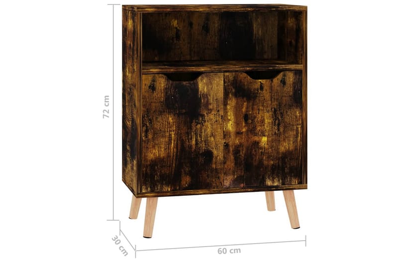 Skjenk 60x30x72 cm sponplate røkt eik - Brun - Oppbevaring - Oppbevaringsmøbler - Sideboard & skjenker