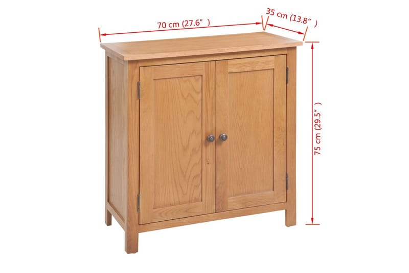 Skjenk 70x35x75 cm heltre eik - Oppbevaring - Oppbevaringsmøbler - Sideboard & skjenker