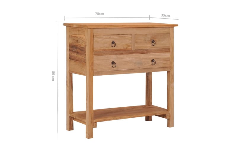 Skjenk 78x35x80 cm heltre teak - Brun - Oppbevaring - Oppbevaringsmøbler - Sideboard & skjenker