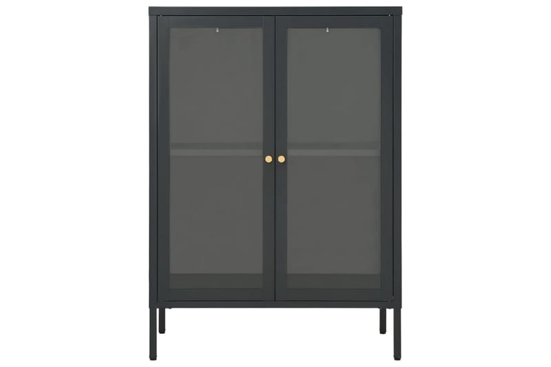 Skjenk antrasitt 75x35x105 cm stål og glass - Antrasittgrå - Oppbevaring - Oppbevaringsmøbler - Sideboard & skjenker