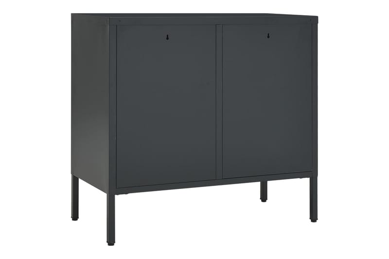 Skjenk antrasitt 75x35x70 cm stål og herdet glass - Antrasittgrå - Oppbevaring - Oppbevaringsmøbler - Sideboard & skjenker