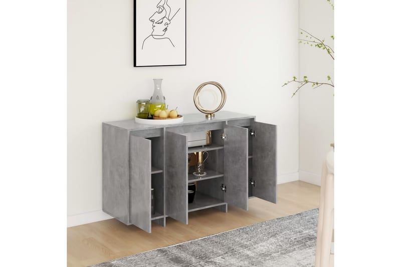 Skjenk betonggrå 120x41x75 cm sponplate - Grå - Oppbevaring - Oppbevaringsmøbler - Sideboard & skjenker