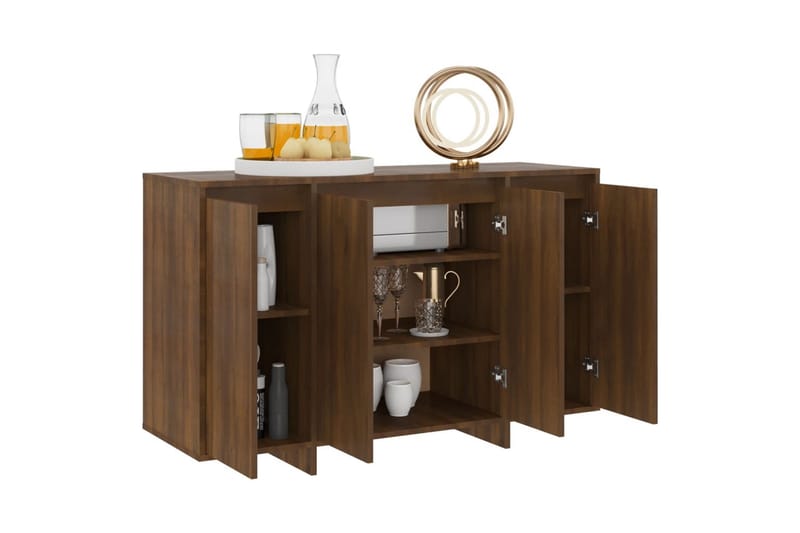 Skjenk brun eik 120x41x75 cm sponplate - Brun - Oppbevaring - Oppbevaringsmøbler - Sideboard & skjenker