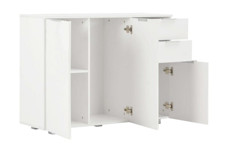 Skjenk høyglans hvit 107x35x76 cm - Hvit - Oppbevaring - Oppbevaringsmøbler - Sideboard & skjenker