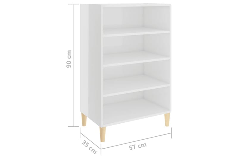 Skjenk høyglans hvit 57x35x90 cm sponplate - Hvit - Oppbevaring - Oppbevaringsmøbler - Sideboard & skjenker