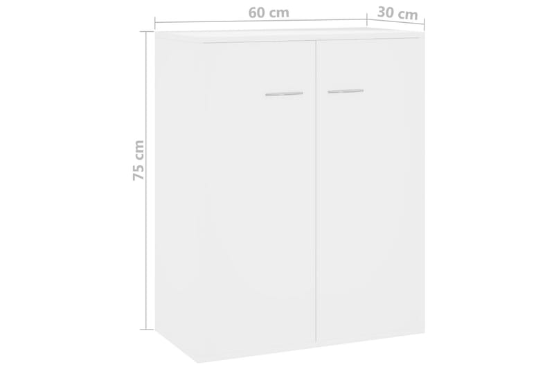 Skjenk høyglans hvit 60x30x75 cm sponplate - Oppbevaring - Oppbevaringsmøbler - Sideboard & skjenker