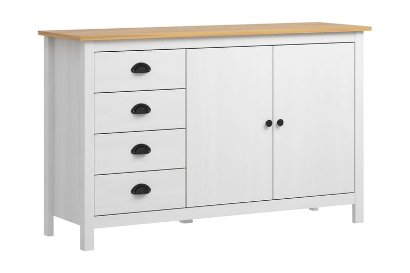 Skjenk Hill Range hvit 130x40x80 cm heltre furu - Oppbevaring - Oppbevaringsmøbler - Sideboard & skjenker