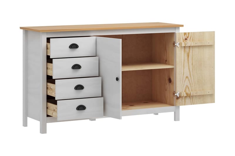 Skjenk Hill Range hvit 130x40x80 cm heltre furu - Oppbevaring - Oppbevaringsmøbler - Sideboard & skjenker