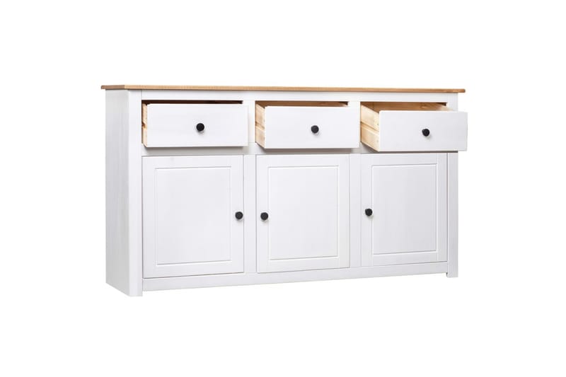 Skjenk hvit 135x40x80 cm heltre furu Panama Range - Hvit - Oppbevaring - Oppbevaringsmøbler - Sideboard & skjenker