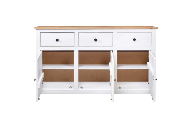 Skjenk hvit 135x40x80 cm heltre furu Panama Range - Hvit - Oppbevaring - Oppbevaringsmøbler - Sideboard & skjenker