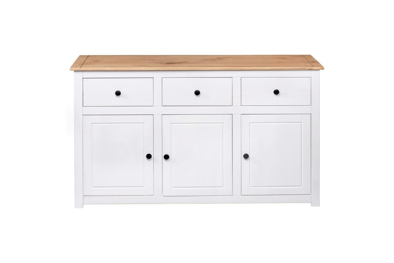 Skjenk hvit 135x40x80 cm heltre furu Panama Range - Hvit - Oppbevaring - Oppbevaringsmøbler - Sideboard & skjenker