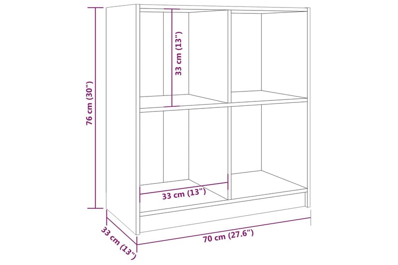 Skjenk hvit 70x33x76 cm heltre furu - Hvit - Oppbevaring - Oppbevaringsmøbler - Sideboard & skjenker