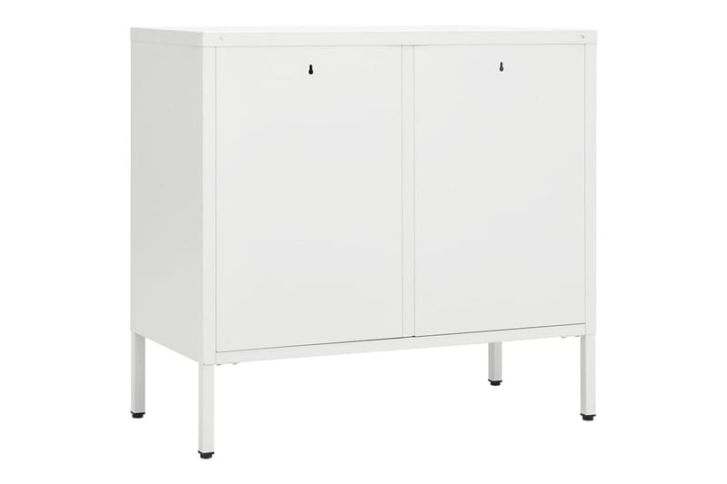 Skjenk hvit 75x35x70 cm stål og herdet glass - Hvit - Oppbevaring - Oppbevaringsmøbler - Sideboard & skjenker