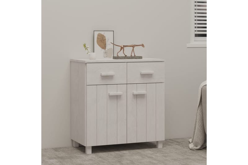 Skjenk hvit 79x40x80 cm heltre furu - Hvit - Oppbevaring - Oppbevaringsmøbler - Sideboard & skjenker