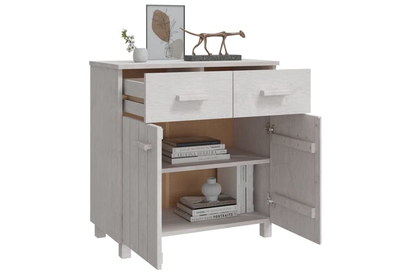 Skjenk hvit 79x40x80 cm heltre furu - Hvit - Oppbevaring - Oppbevaringsmøbler - Sideboard & skjenker