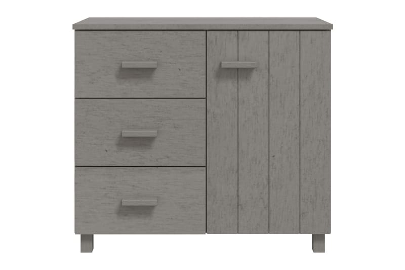 Skjenk lysegrå 90x40x80 cm heltre furu - Grå - Oppbevaring - Oppbevaringsmøbler - Sideboard & skjenker