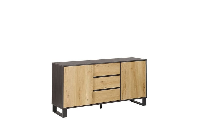 Skjenk lyst tre/svart ELDA - Tre/Natur - Oppbevaring - Oppbevaringsmøbler - Sideboard & skjenker