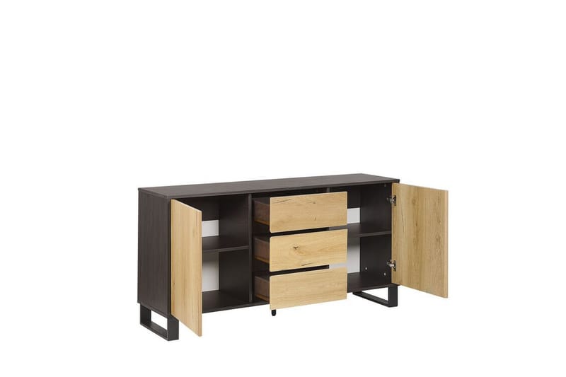 Skjenk lyst tre/svart ELDA - Tre/Natur - Oppbevaring - Oppbevaringsmøbler - Sideboard & skjenker