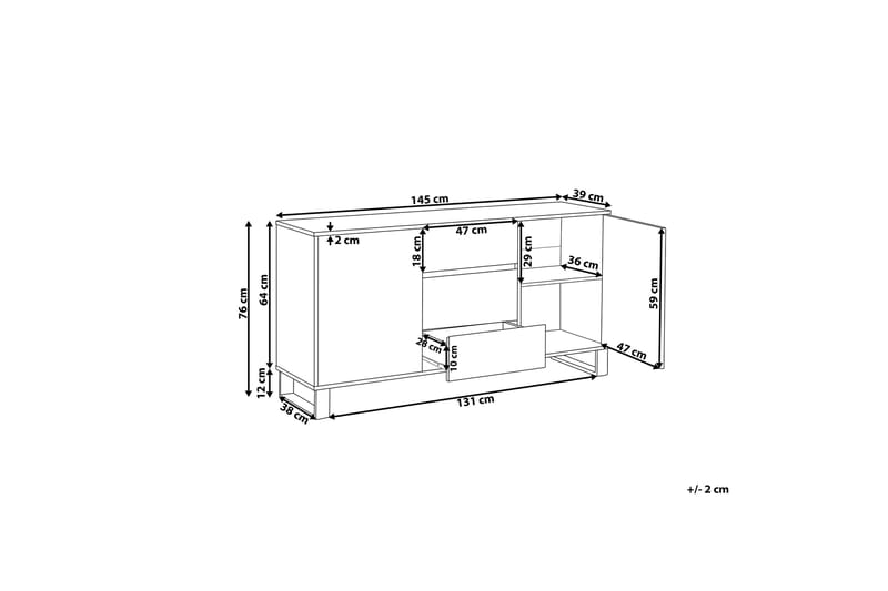 Skjenk lyst tre/svart ELDA - Tre/Natur - Oppbevaring - Oppbevaringsmøbler - Sideboard & skjenker