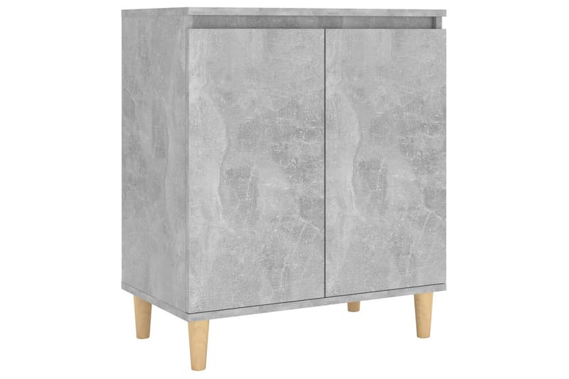 Skjenk med ben i heltre betonggrå 60x35x70 cm sponplate - Grå - Oppbevaring - Oppbevaringsmøbler - Sideboard & skjenker