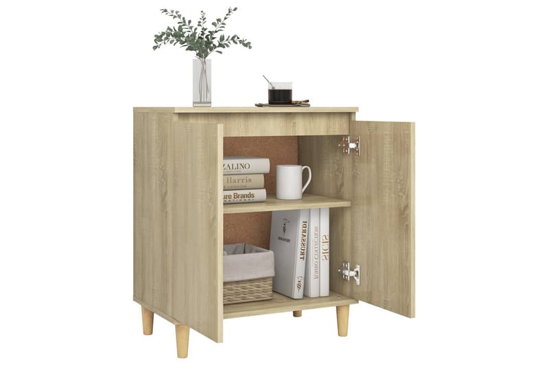 Skjenk med ben i heltre sonoma eik 60x35x70 cm sponplate - Brun - Oppbevaring - Oppbevaringsmøbler - Sideboard & skjenker