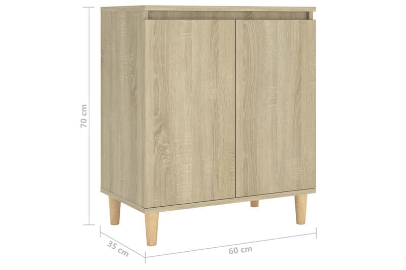 Skjenk med ben i heltre sonoma eik 60x35x70 cm sponplate - Brun - Oppbevaring - Oppbevaringsmøbler - Sideboard & skjenker