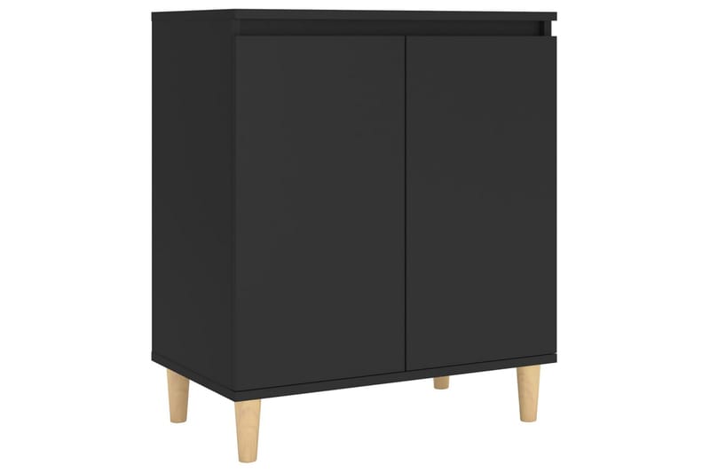 Skjenk med ben i heltre svart 60x35x70 cm sponplate - Svart - Oppbevaring - Oppbevaringsmøbler - Sideboard & skjenker