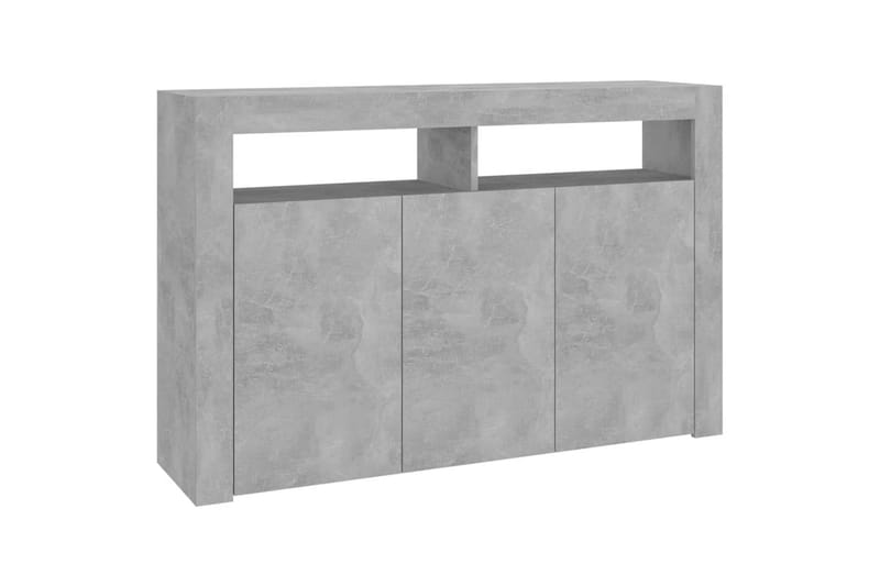 Skjenk med LED-lys betonggrå 115,5x30x75 cm - Grå - Oppbevaring - Oppbevaringsmøbler - Sideboard & skjenker