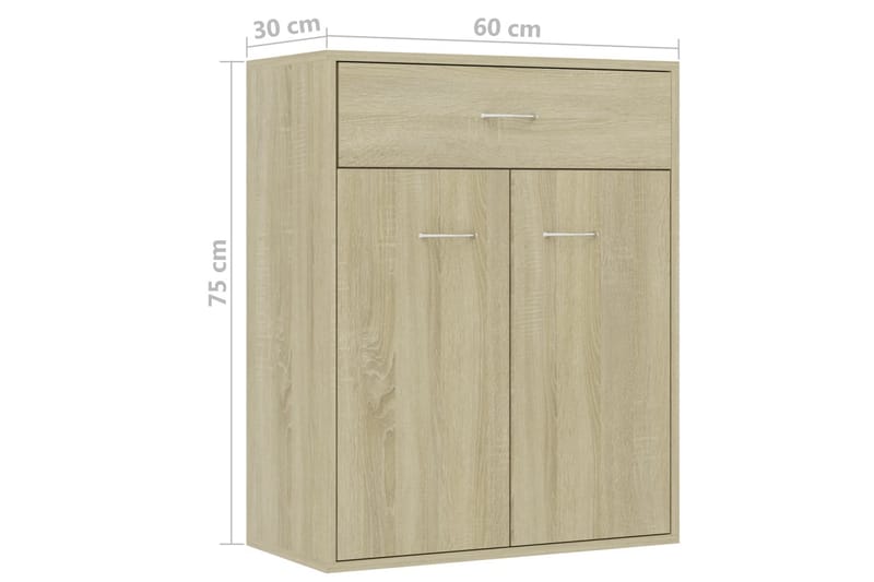 Skjenk sonoma eik 60x30x75 cm sponplate - Oppbevaring - Oppbevaringsmøbler - Sideboard & skjenker