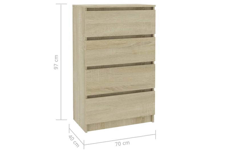 Skjenk sonoma eik 60x35x98,5 cm sponplate - Oppbevaring - Oppbevaringsmøbler - Sideboard & skjenker