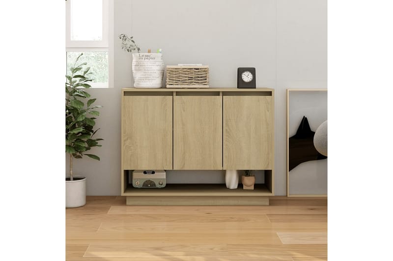 Skjenk sonoma eik 97x31x75 cm sponplate - Beige - Oppbevaring - Oppbevaringsmøbler - Sideboard & skjenker