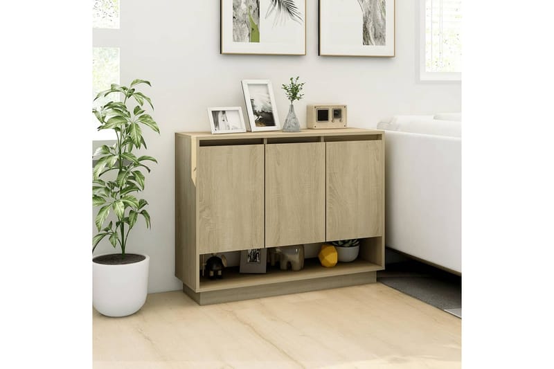 Skjenk sonoma eik 97x31x75 cm sponplate - Beige - Oppbevaring - Oppbevaringsmøbler - Sideboard & skjenker