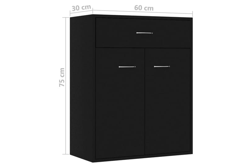 Skjenk svart 60x30x75 cm sponplate - Oppbevaring - Oppbevaringsmøbler - Sideboard & skjenker