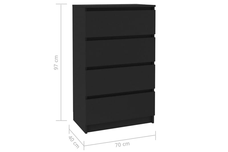 Skjenk svart 60x35x98,5 cm sponplate - Oppbevaring - Oppbevaringsmøbler - Sideboard & skjenker