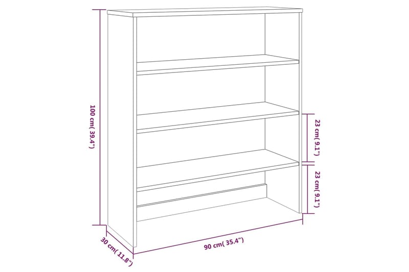 Skjenketopp mørkegrå 90x30x100 cm heltre furu - Grå - Oppbevaring - Oppbevaringsmøbler - Sideboard & skjenker