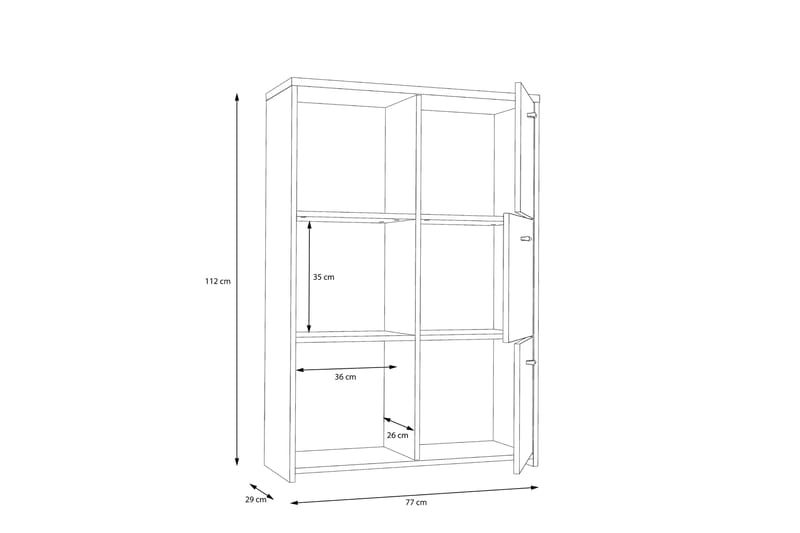 Toledor skjenk 113x77 cm - Brun / Hvit - Oppbevaring - Oppbevaringsmøbler - Sideboard & skjenker